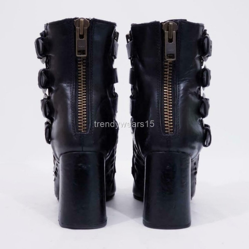 EXCELLENT FREEBIRD BY STEVEN JULIA BLACK BOOTIES - Picture 10 of 12